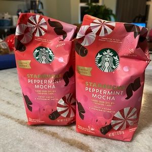 Set of two Starbucks peppermint mocha ground coffee